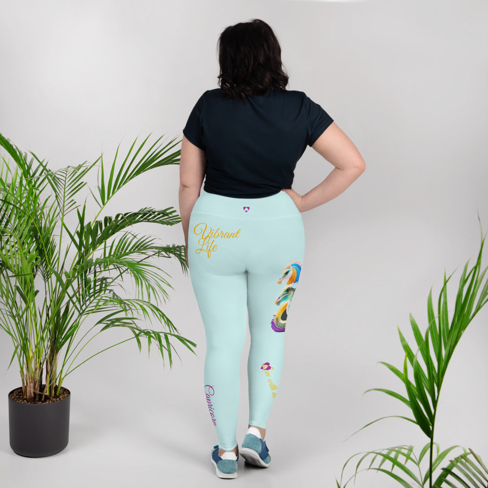 LIGHT CYAN CAPRICORN PLUS SIZE LEGGINGS NINAH 4