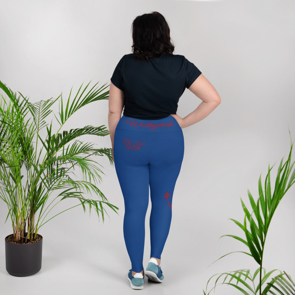 DARK CERULEAN LEO PLUS SIZE LEGGINGS NINAH 2