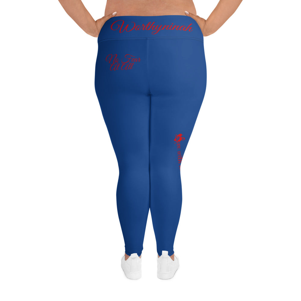 DARK CERULEAN LEO PLUS SIZE LEGGINGS NINAH 2