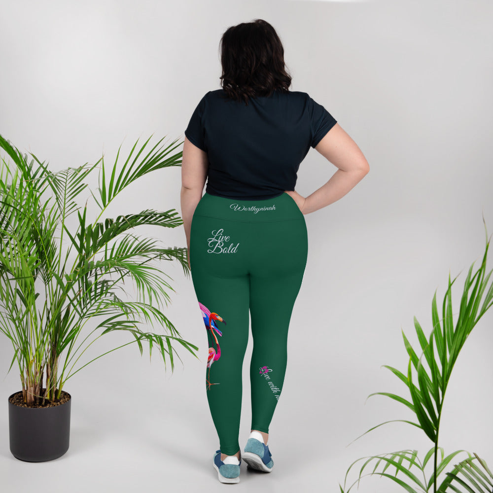 BRITISH RACING GREEN SAGITTARIUS PLUS SIZE LEGGINGS NINAH 3