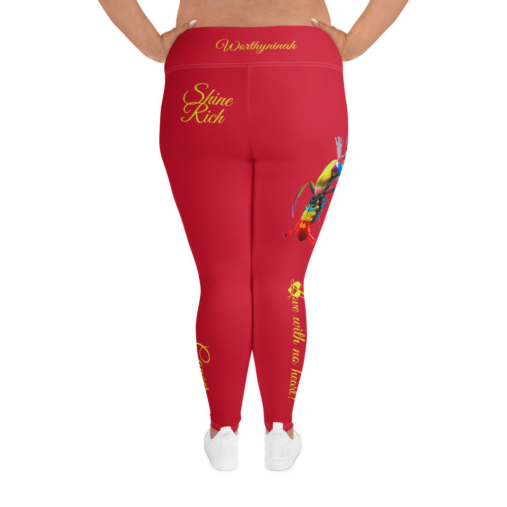 RED CANCER PLUS SIZE LEGGINGS NINAH 5