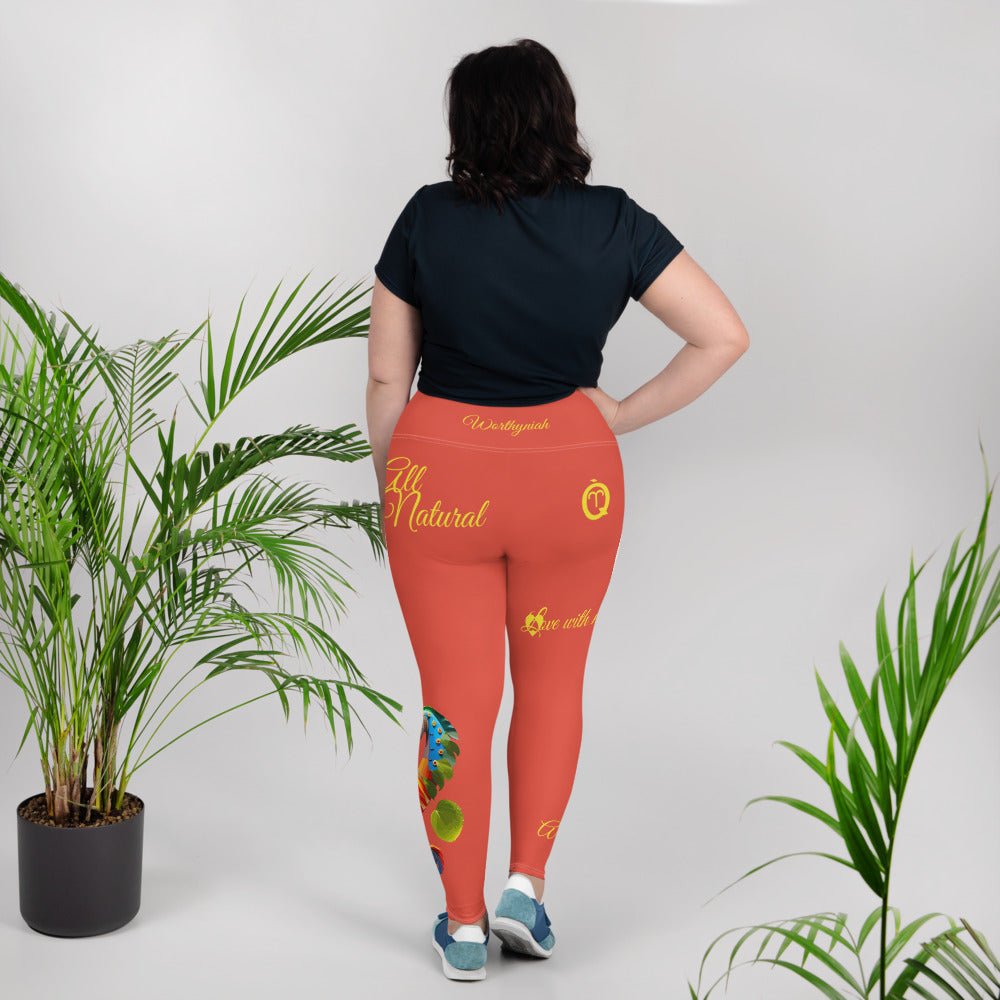 ORANGE RED ARIES PLUS SIZE LEGGINGS NINAH 5