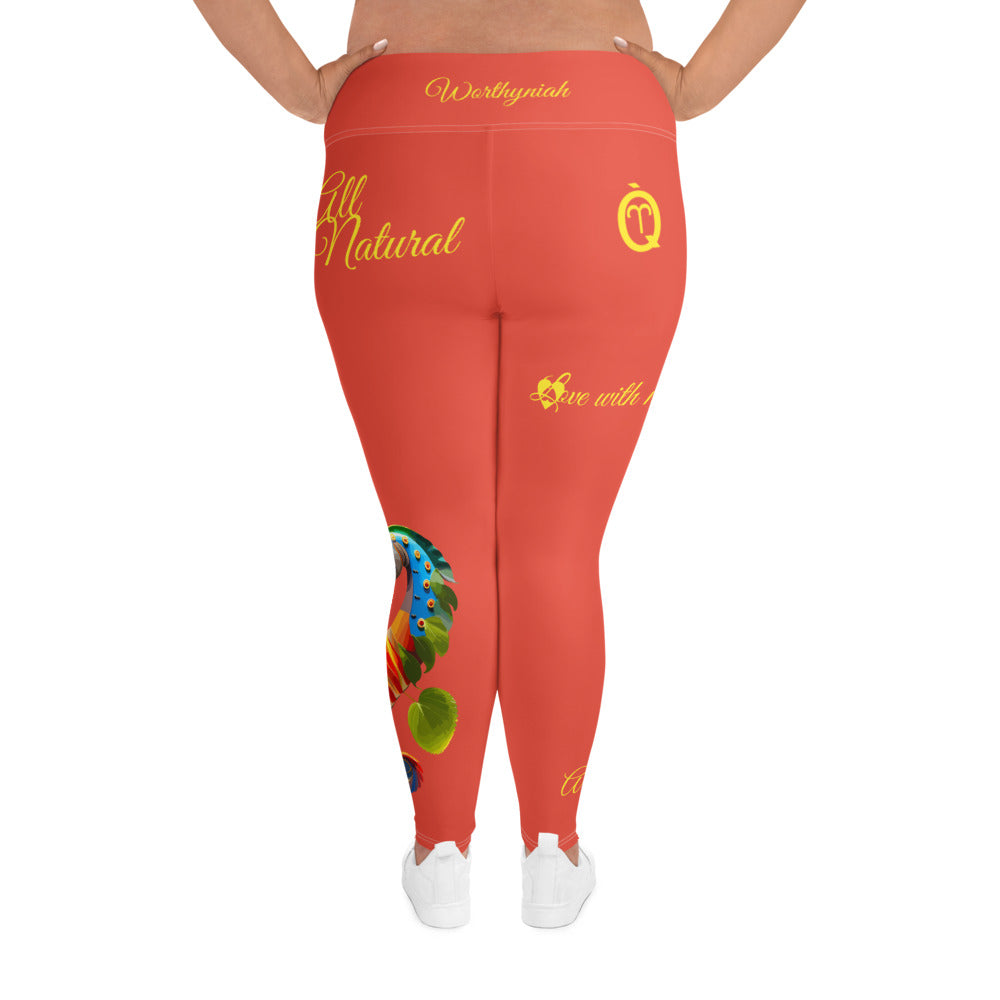 ORANGE RED ARIES PLUS SIZE LEGGINGS NINAH 5