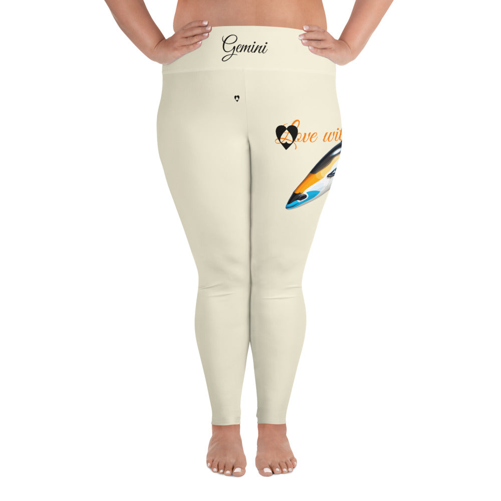 APRICOT WHITE GEMINI PLUS SIZE LEGGINGS NINAH 1