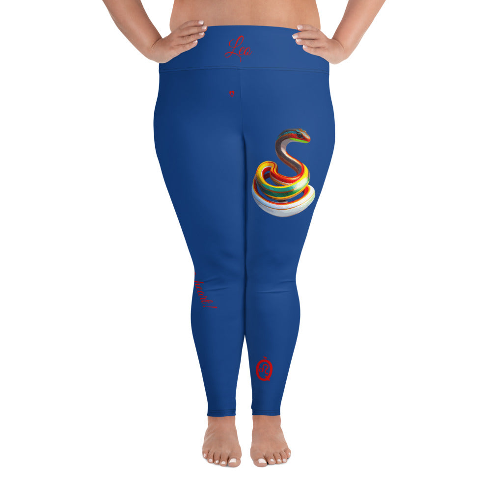 DARK CERULEAN LEO PLUS SIZE LEGGINGS NINAH 2