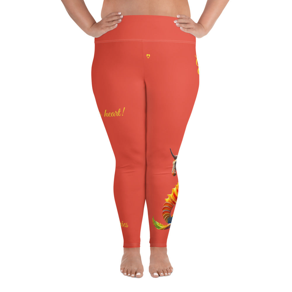 ORANGE RED ARIES PLUS SIZE LEGGINGS NINAH 5