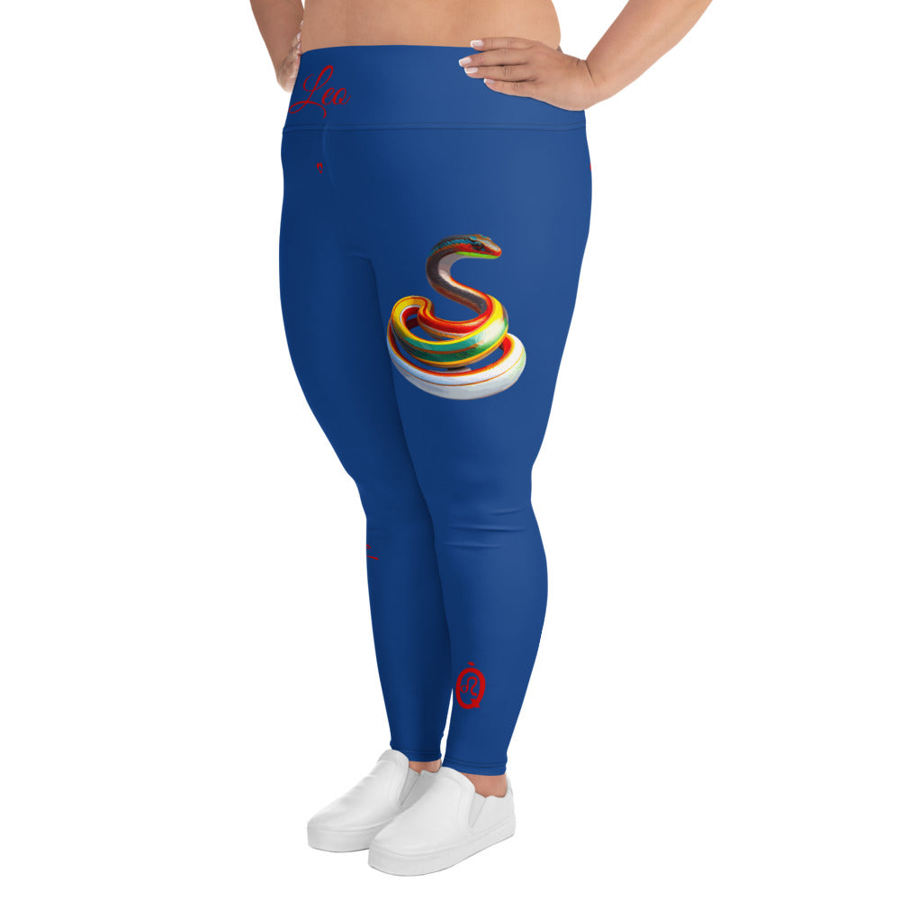 DARK CERULEAN LEO PLUS SIZE LEGGINGS NINAH 2