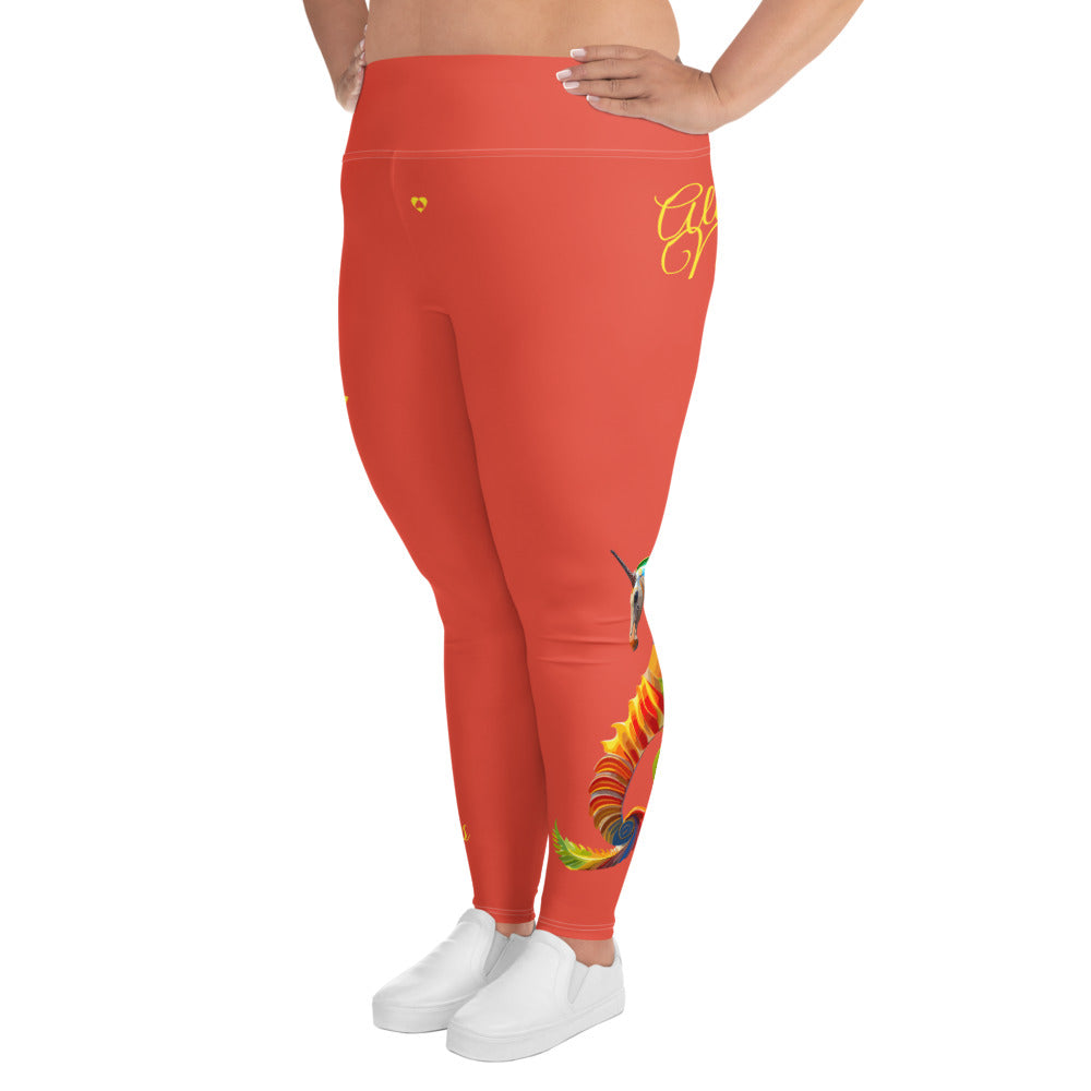 ORANGE RED ARIES PLUS SIZE LEGGINGS NINAH 5