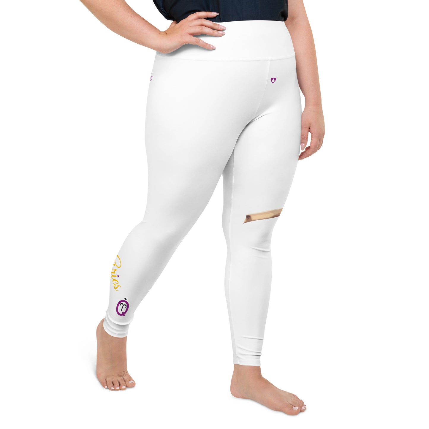 WHITE ARIES PLUS SIZE LEGGINGS NINAH 2