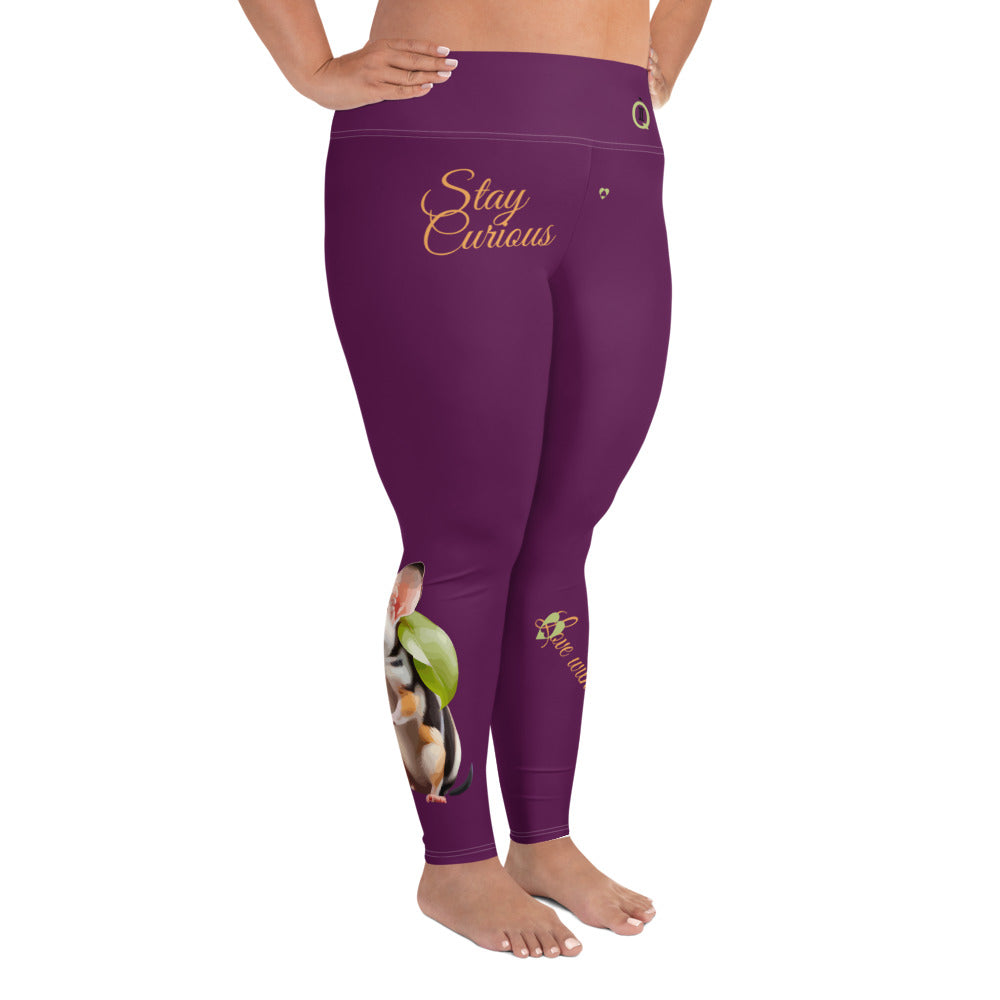 TYRIAN PURPLE GEMINI PLUS SIZE LEGGINGS NINAH 2