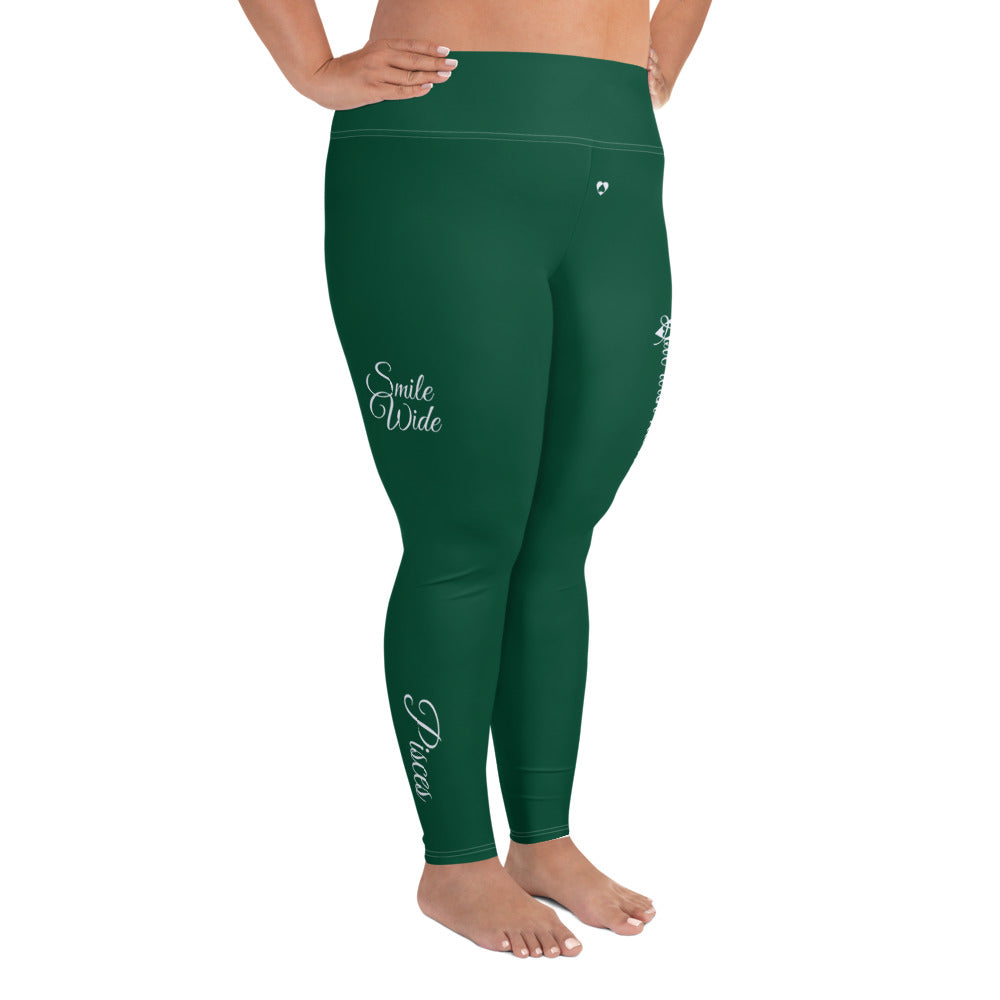 BRITISH RACING GREEN PISCES PLUS SIZE LEGGINGS NINAH 5